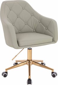 HR831K Scaun Culoare in Piele Ecologica Premium Soft cu Bază Aurie