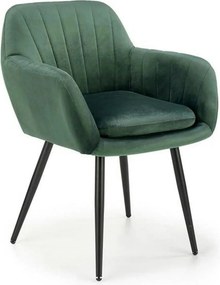 Scaun K429, verde/negru, stofa catifelata/metal, 58x53x80 cm