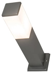 Lampă modernă de exterior pentru stâlp gri închis cu opal 45 cm IP44 - Malios