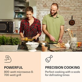 Klarstein Julieta, cuptor cu microunde cu grill, 20 litri, 700 / 800 W, Ø25,5cm, 8 programe