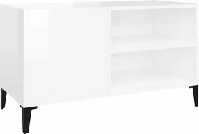 vidaXL Dulapuri pentru discuri alb lucios 84,5x38x48 cm lemn prelucrat