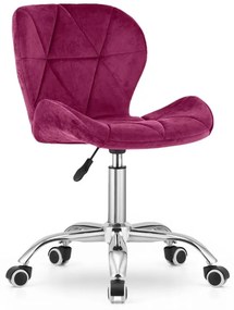 Set pentru birou – birou pliabil ZARIMO 80×40 cm alb + scaun de birou AVOLA VELVET visiniu