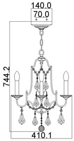 Lustră pe lanț Feiss FE-VALENTINA4 VALENTINA 4xE14/60W/230V