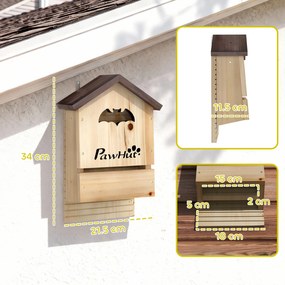 PawHut Set de 3 Căsuțe pentru Lilieci din Lemn de Brad, Adăpost pentru Lilieci pentru Grădină și Exterior, Ușor de Montat, 21.5x11.5x34 cm | Aosom Romania