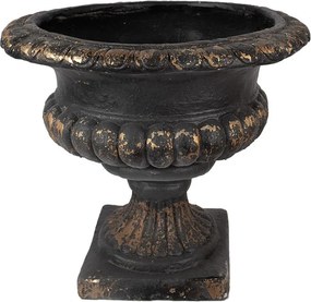 Jardinieră rotundă, negru, stil baroc, Ø52x47 cm