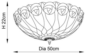 Endon 64173 - Plafonieră Tiffany HUTCHINSON, 2xE27/60W/230V, Ø 50 cm