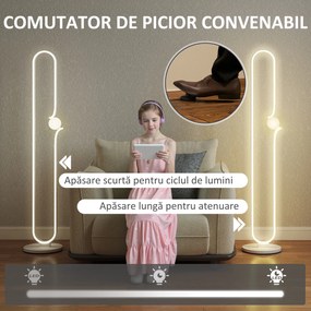 Lampă LED HOMCOM reglabilă cu comutator | Aosom Romania