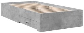 3280436 vidaXL Cadru de pat cu sertare, gri beton, 90x190 cm, lemn prelucrat