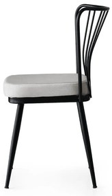 Scaune de dining alb-negru 2 buc. din metal Yildiz – Kalune Design