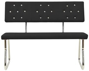 325855 vidaXL Bancă, negru, 110 cm, piele ecologică