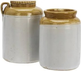 Borcan vintage din ceramică, mărimi variate, D15-20×H17-25 cm, „WE ♡ RECYCLING"