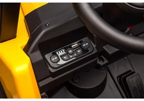 Mașinuță electrică CAT 60W/7500 mAh galben/negru + telecomandă