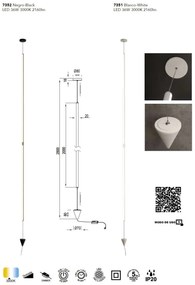 Lampadar LED vertical design modern minimalist VERTICAL 36W negru