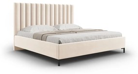 Pat matrimonial bej tapițat cu spațiu de depozitare și somieră 160x200 cm Casey – Mazzini Beds