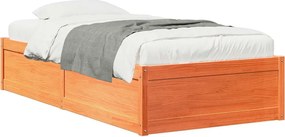 vidaXL Cadru pat fără saltea, maro ceruit, 90x190 cm, lemn masiv pin