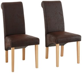Set 2 scaune Rito maro piele ecologica 48/68/101 cm