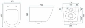 Vas wc suspendabil Carlo Mini Rimless ecru