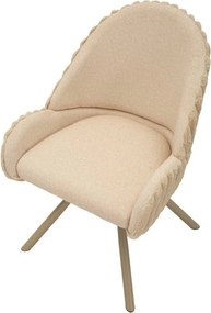 Set de scaune de sufragerie crem cu cotiere 2 buc. tapițat Stockholm – Mauro Ferretti