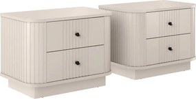 Set de noptiere Vesper 56 cm cu mânere negre - culoare cașmir