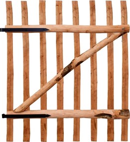 vidaXL Poartă de gard simplă, lemn de alun tratat, 100x120 cm