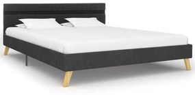 284842 vidaXL Cadru pat cu LED-uri, gri închis, 120x200 cm, material textil