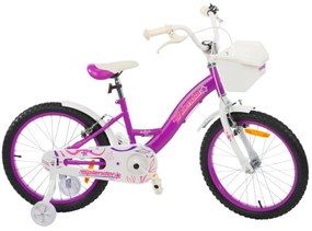 Bicicleta pentru copii NOVOKIDS™ Splend'Or Boom Edition, Cosulet, Roti 14" inch, Max 35 kg, Cadru otel, Roti ajutatoare, Ghidon reglabil, Mov