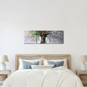 Tablou - Arborele celor patru anotimpuri (cu ceas) (90x30 cm)