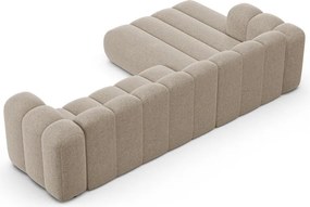 Colțar bej cu tapițerie din chenille (cu colț pe partea stângă/cu șezlong) Lupine – Micadoni