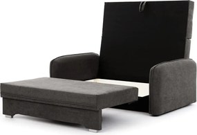 Canapea gri închis extensibilă/cu spațiu de depozitare cu tapițerie din chenille 155 cm Laine – ELTAP