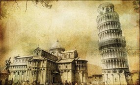 Fototapet - Vintage Art Pisa (254x184 cm)