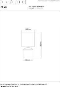 Lucide 47550/81/30 - Lampă de masă FRAN 1xE14/40W/230V neagră