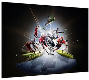 Tablou pe sticlă - Sportivii (70x50 cm)
