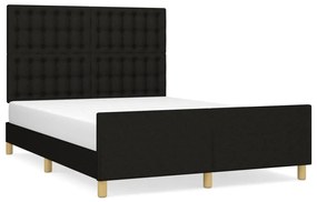 3125383 vidaXL Cadru de pat cu tăblie, negru, 140x200 cm, textil