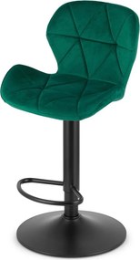 OFERTA Scaun de bar cu picior negru WEST VELVET, verde II. calitate