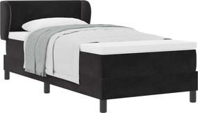 vidaXL Pat cu arcuri cu saltea cu headboard Negru 80 x 200 cm Catifea