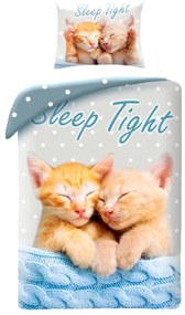 Animale Sleep Tight Set lenjerie de pat cu pisici 140×200cm, 70×90 cm