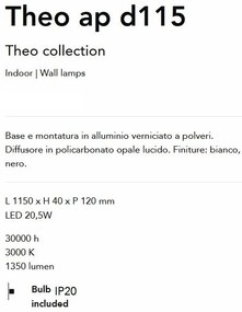 Aplica Led stil minimalist Theo ap d115 alba