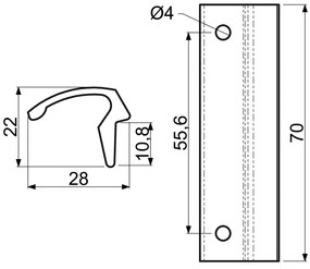 Mâner ușă balcon din aluminiu MAD.0047, bronz