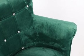HR804CCROSS scaun Catifea Verde cu Bază Aurie