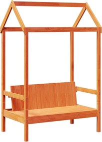 vidaXL Banchet cu acoperiș maro ceruit 117,5x70x176,5cm lemn masiv pin