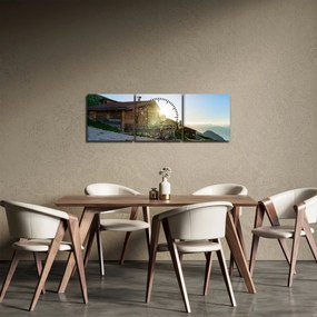 Tablou - Dimineața în Alpi Tirol (cu ceas) (90x30 cm)