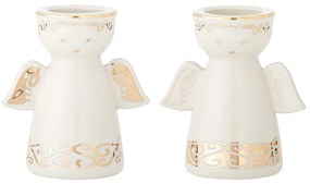 Sfeșnice pentru lumânări pastilă 2 buc. din gresie Faella – Bloomingville