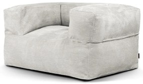 Fotoliu bean bag crem cu tapițerie din catifea reiată MooG – SLOWDOWN