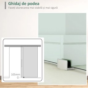 HOMCOM, usa glisanta din sticla securizata satinata, 90x205 cm | Aosom Romania