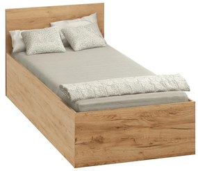 Pat de o persoană 90 cm Discutibles (stejar craft auriu) (cu somieră) (cu sp. depozitare). 1116311