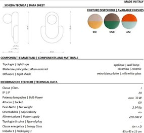 Aplica din ceramica design italian realizata manual Eclair