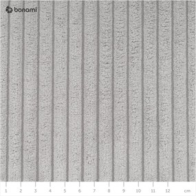 Colțar gri deschis cu tapițerie din catifea reiată (colț stânga /în formă de "U") Ariella – Ropez