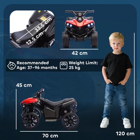 AIYAPLAY ATV 6V pentru Copii, Mașinuță Electrică cu 4 Roți cu Muzică și Faruri LED, pentru Vârstele 3-8 Ani, Băieți și Fete, Roșu | Aosom Romania