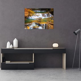 Tablou pe sticlă - Cascada Huay Mae Khamin, Thailanda (70x50 cm)