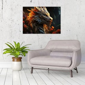 Tablou pe sticlă - Dragon (70x50 cm)